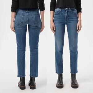 AMO Chloe Crop Jeans True Love Wash High Rise Straight Size 27 Made in USA